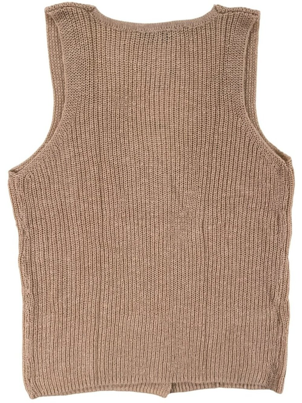 MNG Knit Vest Button-Front Beige Acrylic & Cotton Blend Women's Size M NEW - Picture 2 of 6
